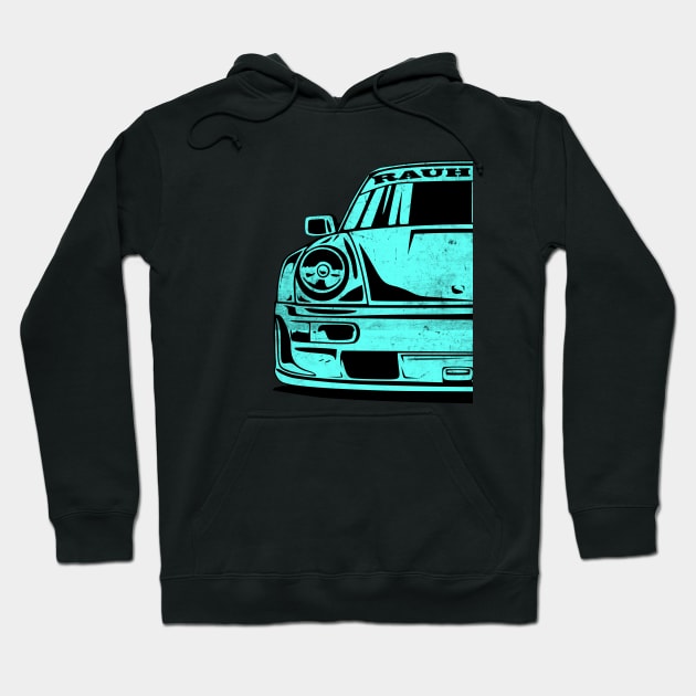 Classic 911 964 RWB JDM Race Car Hoodie by Automotive Apparel & Accessoires